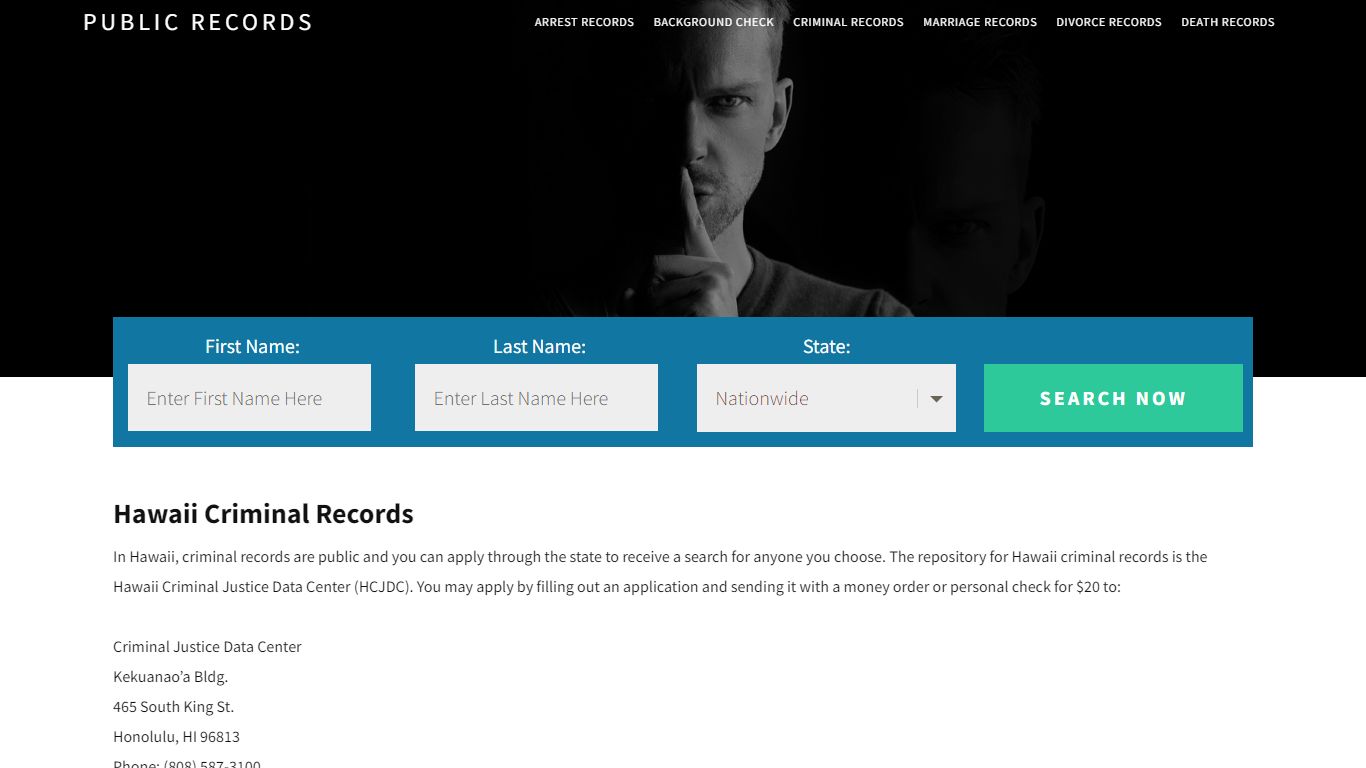 Hawaii criminal records - Public Records
